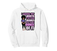Black Women Strong Knows Her Worth Queen Melanin Girls Cita Sudadera con Capucha