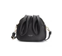 (Black)Women's INS Super Hot Rabbit Ears Small Bag Rabbit Ear Shape Design Fashion Simple Solid Color Suitable for Business Use