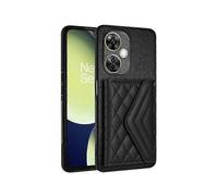 (Black) YB Leather Coating Series-8 Compatible For OnePlus Nord CE 3 Lite 5G Case Phone Card Bag with Kickstand