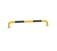 Black+yellow Parking Barrier,U-Shaped Guardrail Anti-Collision Bar,Round Protection Bumper Blocker,for Parking Lot Residential(150x20x0.15cm)