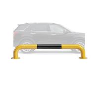 Black+yellow Parking Barrier,U-Shaped Guardrail Anti-Collision Bar,Round Protection Bumper Blocker,for Parking Lot Residential(100x20x0.15cm)