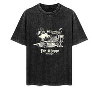 Blackadder Mrs Miggins Pie Shoppe T-Shirt Printed tee Graphic Top for Men Black Shirt 3XL