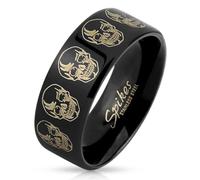 BlackAmazement Anillo de calavera multiclustered de acero inoxidable macizo, para hombre, Acero inoxidable