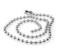 BlackAmazement Cadena de acero inoxidable, cadena de bolas, bolas grandes, 6 mm de grosor, 40 cm, 45 cm, 50 cm, 60 cm, plata, punk, motero, mujer y hombre, Acero inoxidable