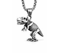 BlackAmazement Colgante de acero inoxidable 316L, diseño de dinosaurio Tyrannosaurus Rex T-Rex para hombre y mujer, Acero inoxidable