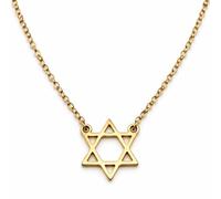 BlackAmazement Colgante de acero inoxidable con forma de estrella de David, hexagrama, sello de Salomón, cadena pequeña de plata y oro, para hombre y mujer, Metal