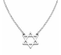 BlackAmazement Colgante de acero inoxidable con forma de estrella de David, hexagrama, sello de Salomón, cadena pequeña de plata y oro, para hombre y mujer, Metal