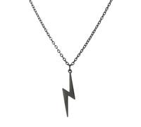 BlackAmazement Collar de acero inoxidable 316L, colgante de rayo, trueno, rayo, Thunderstruck, negro, dorado, plateado, motorista, mujer y hombre, Acero inoxidable