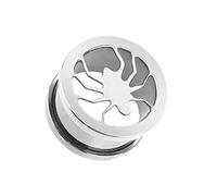BlackAmazement Dilatador de acero inoxidable 316L, dilatador de araña, 10 mm - 18 mm, plata, gótico, para hombre y mujer, Acero inoxidable