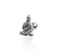 BlackAmazement Helix Tragus Piercing Oreja Pendiente Buda el Despertado Bodhi Budismo Oro Plata Hombre Mujer, Acero inoxidable