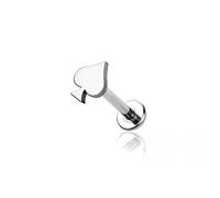 BlackAmazement Pendientes de acero inoxidable 316L, para tragus Helix Monroe, piercing de espadas, tarjeta, color póquer, azucar, dorado, plata, negro, 8 mm, para mujer y hombre, Acero inoxidable