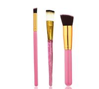 BlackBoss Pincel autobronceador para base de maquillaje en polvo, para sombra de ojos, 3 unidades, color rosa