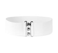 BlackButterfly 7.5 CM Ancho Elástico Cierre Con Gancho Cinturón (Blanco, 4XL)