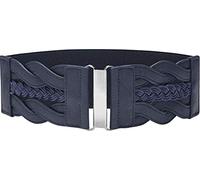 BlackButterfly 7.5 CM Waspie Elástico Vintage Trenzado Hebilla Cinturón (Azul Oscuro, XXL)