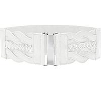 BlackButterfly 7.5 CM Waspie Elástico Vintage Trenzado Hebilla Cinturón (Blanco, S)