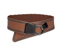 BlackButterfly Ancho Elástico Metal Con tachuelas Gancho cruzada Cinturón (Marrón claro, S)