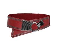 BlackButterfly Ancho Elástico Metal Con tachuelas Gancho cruzada Cinturón (Rojo, XXL)