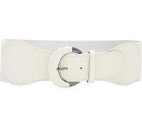 BlackButterfly Ancho Poliuretano Elástico cruzada Cintura Cinturón (Blanco, XXL)