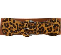 BlackButterfly Ancho Poliuretano Elástico cruzada Cintura Cinturón (Marrón - Leopardo, XL)