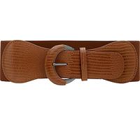 BlackButterfly Ancho Poliuretano Elástico cruzada Cintura Cinturón (Marrón, M)