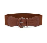 BlackButterfly Ancho Poliuretano Elástico cruzada Cintura Cinturón (Marrón, S)