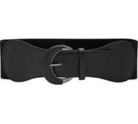 BlackButterfly Ancho Poliuretano Elástico cruzada Cintura Cinturón (Negro, XL)