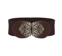 BlackButterfly Cinturón Elástico de Corsé de Cintura de 8 CM con Hebilla Antigua (Marrón oscura, XXL)