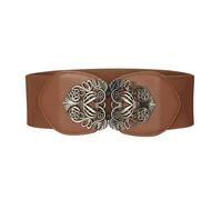 BlackButterfly Cinturón Elástico de Corsé de Cintura de 8 CM con Hebilla Antigua (Marrón, S)