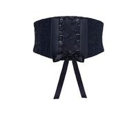BlackButterfly Cinturón elástico de corsé de cintura de encaje de 14CM (Azul oscuro, XL)