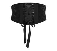BlackButterfly Cinturón elástico de corsé de cintura de encaje de 14CM (Negro, S)