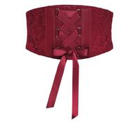 BlackButterfly Cinturón elástico de corsé de cintura de encaje de 14CM (Rojo, XL)