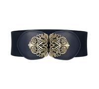 BlackButterfly Cinturón Elástico Mujer Hebilla Antigua, Azul oscuro, L