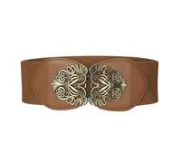 BlackButterfly Cinturón Elástico Mujer Hebilla Antigua, Marrón, XXL