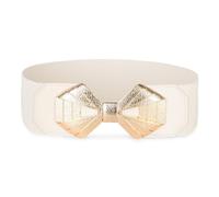 BlackButterfly Cinturón Elástico Mujer Hebilla Art Déco, Beige, XXL