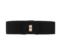 BlackButterfly Cinturón Elástico Mujer Lazo Anilla Dorada, Negro, L