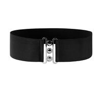 BlackButterfly Cinturón Elástico Mujer Tres Tachuelas, Negro, XL