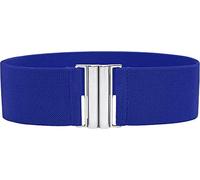 BlackButterfly Clásico Hebilla Ancho Elástico Sujetar Elástico Cintura Retro Cinturón (Azul cobalto, XXL)
