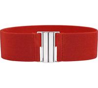 BlackButterfly Clásico Hebilla Ancho Elástico Sujetar Elástico Cintura Retro Cinturón (Rojo, L)