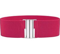 BlackButterfly Clásico Hebilla Ancho Elástico Sujetar Elástico Cintura Retro Cinturón (Rosa fuerte, L)