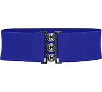 BlackButterfly Clásico Triple Gancho Ancho Elástico Sujetar Elástico Cintura Cinturón (Azul cobalto, XXL)