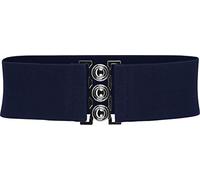 BlackButterfly Clásico Triple Gancho Ancho Elástico Sujetar Elástico Cintura Cinturón (Azul oscuro, XL)