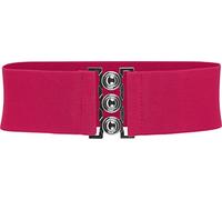 BlackButterfly Clásico Triple Gancho Ancho Elástico Sujetar Elástico Cintura Cinturón (Rosa fuerte, M)