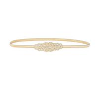 BlackButterfly Metálico Elástico Cadena Elástica Hoja Cinturón (Oro/Medusa, XL)