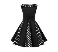 BlackButterfly Niñas 'Alexia' Vestido de Lunares Vintage Años 50 (Negro, 7-8 años)