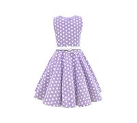 BlackButterfly Niñas 'Audrey' Vestido de Lunares Vintage Años 50 (De Lunares - Morado, 13-14 años)