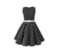 BlackButterfly Niñas 'Audrey' Vestido de Lunares Vintage Años 50 (De Lunares - Negro, 13-14 años)