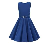 BlackButterfly Niñas 'Audrey' Vestido Vintage Años 50 Clarity (Azul Cobalto, 9-10 años)