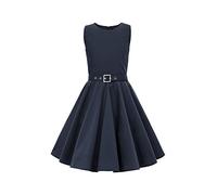 BlackButterfly Niñas 'Audrey' Vestido Vintage Años 50 Clarity (Azul Oscuro, 7-8 años)