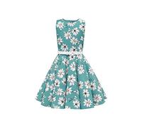 BlackButterfly Niñas 'Audrey' Vestido Vintage Años 50 Daisy (Floral Turquesa, 7-8 años)