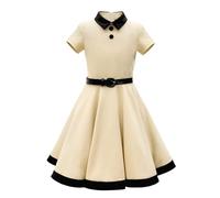 BlackButterfly Niñas 'Lucy' Vestido Clarity Vintage Años 50 (Champán, 7-8 años)